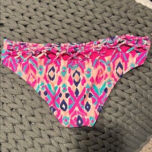 Roxy Pink and Blue Patterned Bikini Bottom
